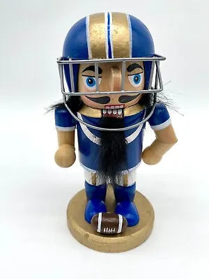 Football Nutcracker Helmet Face Shield Painted Blue Gold NAU LA Rams Team Sports • $12