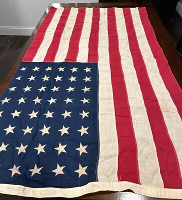 Vintage Cotton USA Made 48 Star American Flag 3’x5’ • $50