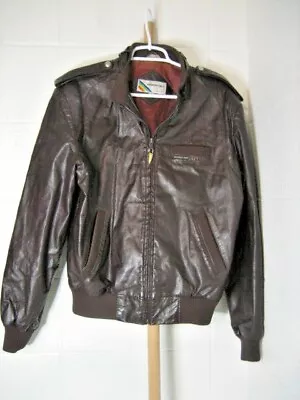 Members Only Mens Brown Suede Leather Bomber/motorcycle Jacket Size 42 1980s • $53.24