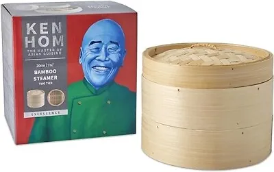Ken Hom Two Tier Bamboo Steamer 🛍️ Trusted Seller✅  🚚FAST SHIP🚚 • £15.99