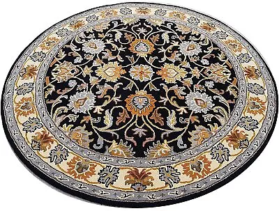 Multicolor Round Hand-Tufted Carpets Traditional & Classical Wool Area Rug • $481
