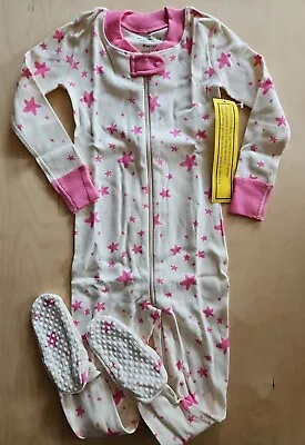 Nwt Hanna Andersson Moon And Back Pink Stars Footed Sleeper Pajamas 90 3t • $22.99