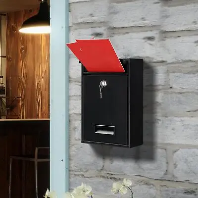 Post Box Large Letter Mail Box Steel Lockable Outdoor Wall Mounted With Keys UK • £13.95
