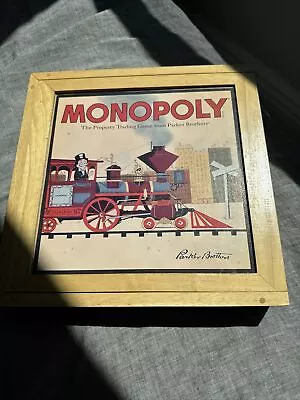 Monopoly Board Game - Historical Edition 2001 Wood Case - STILL IN PLASTIC! • $40