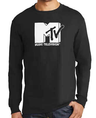 MTV Music Television Logo Long Sleeve T-Shirt 90s Hip Hop Rock S-3XL Cotton Tee • $17.95