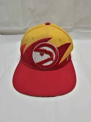 Atlanta Hawks Mitchell And Ness Hardwood Classics Snapback Hat Yellow Red  • $17.06