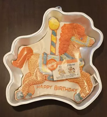 WILTON CAROUSEL HORSE CAKE TIN PAN Model Number 2105-6507 Vintage 1990 Aluminum • £15.46