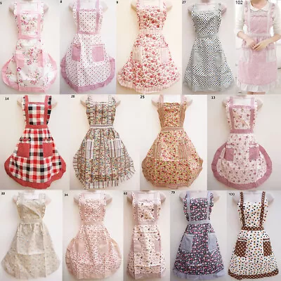 £5.99 • Buy English Vintage Style Aprons Floral Cotton Outfit Shabby Chic Retro Pretty Pinny