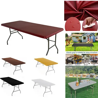 Fitted Elastic Edge Tablecloths Waterproof Outdoor Indoor Picnic Table Covers • $38.49
