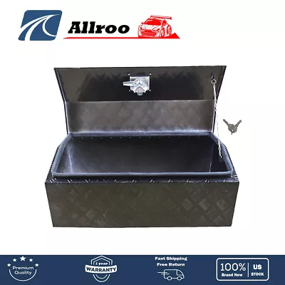 30 Inch Black Aluminum Truck Pickup Tongue Tool Box Cuboid With Lock And Key • $98.27