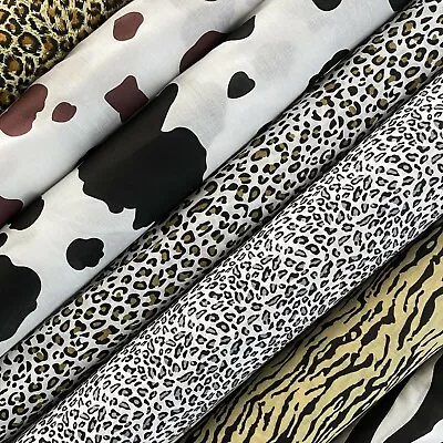 Animal Skin Polycotton Print Fabric 45  Multi Prints Crafts Dressing Per Metre • £4.99