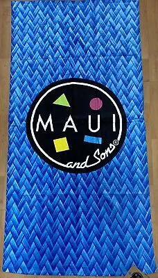 Maui And Sons Blue Bamboo Look 60” X 30” Beach Surf Pool Lake Ocean Towel • $14.99