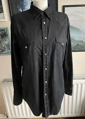 Guess Men's Shirt Size S Black Long Sleeve Cotton Gothic Steampunk Victorian • £25.99