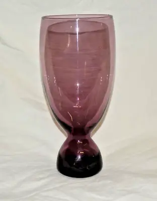 Glass Vase Goblet Candlestick Holder  Amethyst Lavender Purple 9  Tall • $12.59