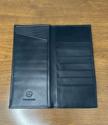 Mercedes Benz Leather Bifold Long Wallet Black Document Card Holder Travel • $32.99