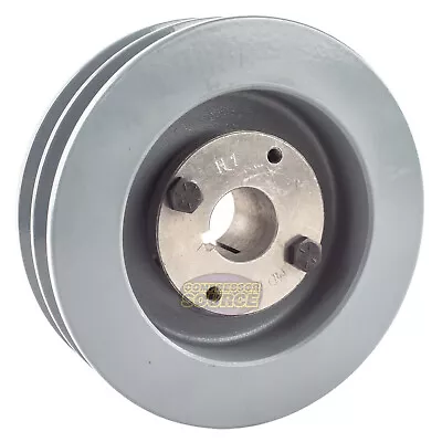 Cast Iron 5.5   Dual Groove Belt B Section 5L Pulley With 1   Sheave Bushing • $59.95