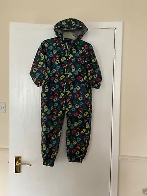 TU Boys Monster Print All In One Rain Puddle Suit 3-4 Years VGC • £0.99