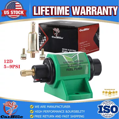 $24.99 • Buy 12D Micro Electric Diesel Fuel Pump Universal 5/16 Inch Inlet 12V 35 GPH 5-9PSI