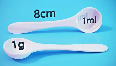 1 Gram 1g Or 1ml Plastic Measuring Spoon Scoop Food Baking Medicine Powder Vet • £2.28