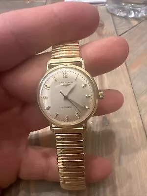 Vintage 14k Gold Longines Automatic Wristwatch. Metal Stretch Band • $337