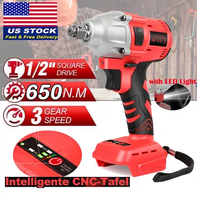 21V Cordless Impact Wrench 1/2  650Nm High Torque Brushless Drill For Makita 18V • $33.99