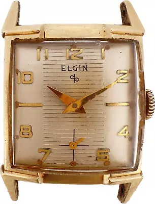 Vintage Elgin 17 Jewel Men's Mechanical Wristwatch 712 10k RGP Art Deco • $40