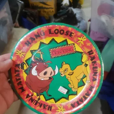 Vtg NOS LION KING PAPER PLATE  Birthday Party Decorations Disney 90’s  • $11.95