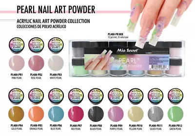 Mia Secret Nail Art Powder PEARL 0.25oz (Single Or 12 Colors Set) -SELECT YOURS • $42.43