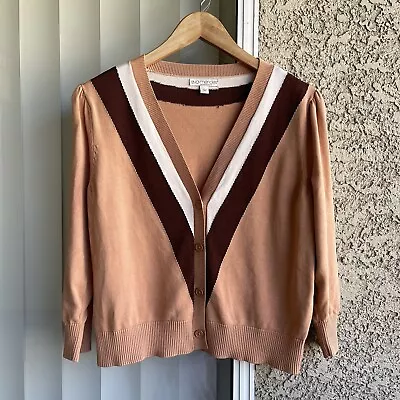 $68 • Buy Eva Mendes By New York & Company V Neck Button Down Cardigan Sweater SZ: L