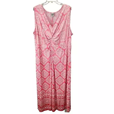 Catherines Maxi Dress Twist Front Slinky Sleeveless Plus Size 3X 26/28  • $23