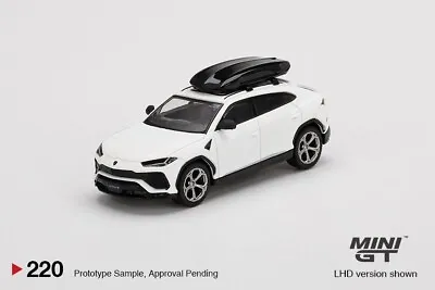 MINI GT 1/64 Diecast Model Car Lamborghini Urus W/ Roof Box White MGT00220 • $15.99