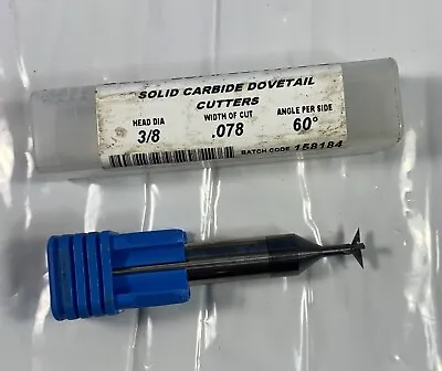 Internal Tools 3/8 60° Degree Carbide Dove Tail Cutter 4 Flute EDP#86-1175-C • $27.50