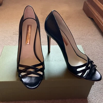 £80 • Buy Rupert Sanderson Black Open Toe Heels Size 7 Or 40