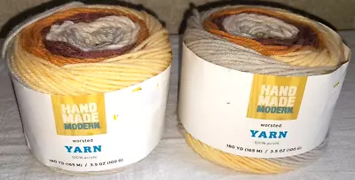 Hand Made Modern 4 Medium Worsted Acrylic Yarn 2 Cakes Desert • $8.99