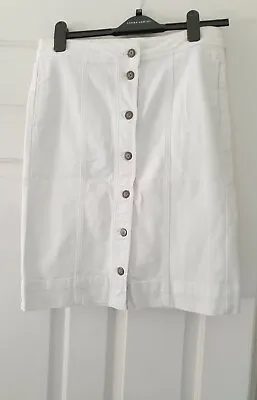 Ladies Marks & Spencers White Denim Pencil Skirt UK Size 12 • £15.50