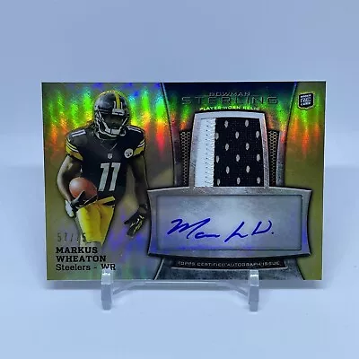 2013 Bowman Sterling Relics Gold Refractor 57/75 Markus Wheaton Rookie Auto RC • $8.99