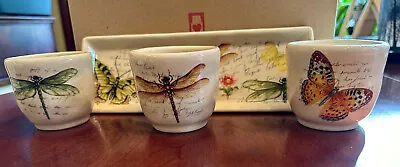 New-YANKEE CANDLE BUTTERFLIES DRAGONFLIES CANDLE HOLDERS PLANTERS & TRAY/PLATE • £33.75