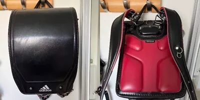 Randoseru Japanese School Bag Kid's Backpack Adidas Black Red • £75.90