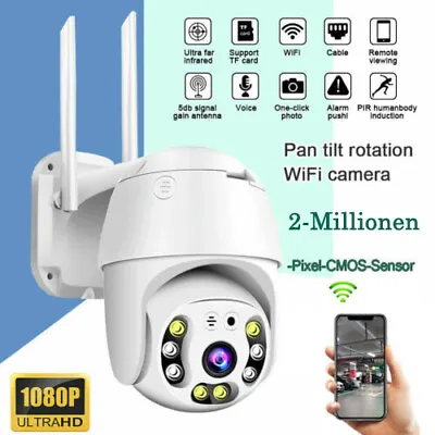£24.99 • Buy 1080P WIFI IP Camera Wireless Outdoor CCTV HD PTZ Smart Home Security IR Cam UK