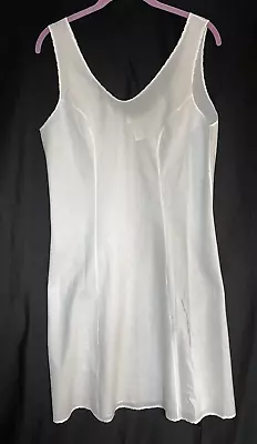 Women's Vintage White ESCAPADES 100% Cotton Full Slip Size Medium M • $9.99