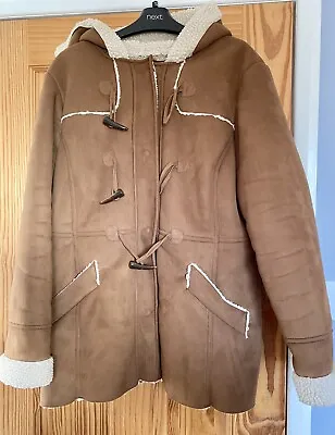 £25 • Buy Ladies Faux Sheepskin Hooded Coat, Size 14, Maine Debenhams