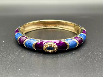 Vintage Joan Rivers Colorful Enamel Bangle Bracelet Clamper • $30