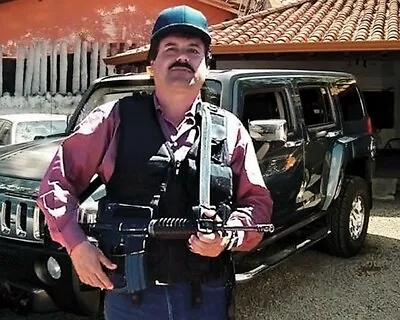 El Chapo 8x10 Photo Mexico Drug Cartel Organized Crime Picture Guzman With Gun • $4.99