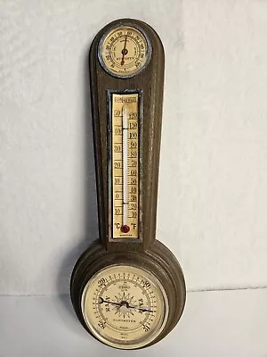 Vintage Wall Thermometer And Barometer   & Humidity Gauge    USA Works 8.5” • $25