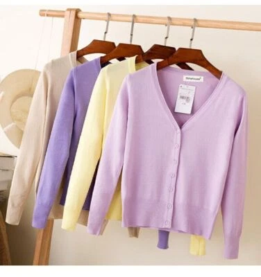 £3.59 • Buy Womens Cardigan Long Sleeve Ladies Knitted Top Cardigans Outwear Size 8-24 UK +.