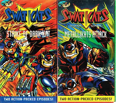 Lot Of 2 Swat Kats VHS Attack Of Dark Kats & Metallikats Attack New Video Tape • $14.49