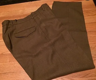 Vintage Vietnam War Era Army British Official Trousers O.D. Wool Field Pants. • $147.99