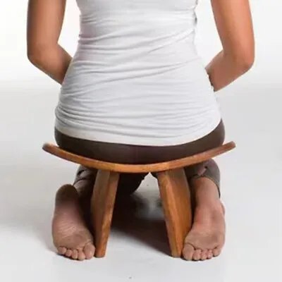 Portable Wooden Meditation Bench Kneeling Stool Non-slip Mat Yoga Training Stool • $65.44