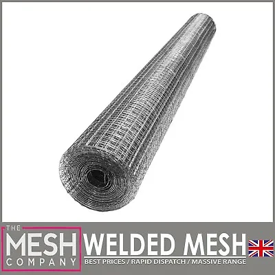 13mm Galvanised Weld Mesh Chicken Rabbit Mesh 1/2  X 1/2  19G 5 Metre X 900mm • £15.98