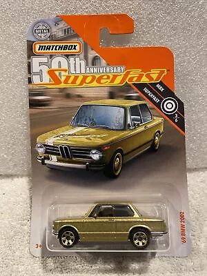 Vintage Matchbox 50th SUPERFAST Gold 1969 ‘69 BMW 2002 In BLISTERPACK CARDED • $1.99